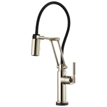 Litze Pull-Down Kitchen Faucet with Dual Jointed Articulating Arm, Knurled Handle, Magnetic Docking Spray Head and On/Off Touch Activation - Limited Lifetime Warranty (5 Year on Electronic Parts)
