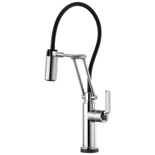 Litze Single Handle SmartTouch Articulating Kitchen Faucet with Industrial Handle and On/Off Touch Activation - Limited Lifetime Warranty (5 Year on Electronic Parts)