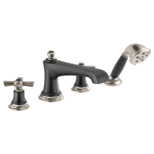 Rook Deck Mounted Roman Tub Filler Trim with H2Okinetic Handshower - Less Handles