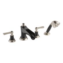 Rook Deck / Wall Mounted Roman Tub Filler with Built-In Diverter - Includes Hand Shower - Less Handles