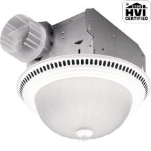 70 CFM 3.5 Sone Ceiling Mounted HVI Certified Decorative Bath Fan with Light and Melon Style Shade
