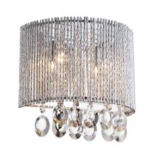 Crystalline 6.2" Tall 2 Light Round Wall Sconce with Crystal Accents