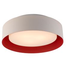 Lynch 3 Light White and Red Flush Mount Ceiling Fixture