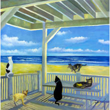 Ocean Cats 40" Wide Canvas Art