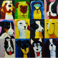Dogs 40" Wide Canvas Art