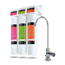 H2O+ Coral Faucet with Three-Stage Undercounter Water Filtration System