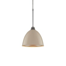 Classic 10" Wide LED Mini Pendant with Matte Chrome Canopy and Ivory Aluminum Shade