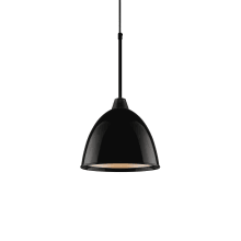 Classic 10" Wide LED Mini Pendant with Black Canopy and Black Aluminum Shade