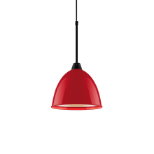 Classic 10" Wide LED Mini Pendant with Black Canopy and Gypsy Red Aluminum Shade