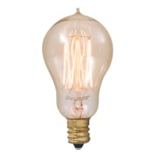 Pack of (4) 25 Watt Vintage Edison Dimmable A15 Candelabra (E12) Incandescent Bulbs - 35 Lumens and 2200K