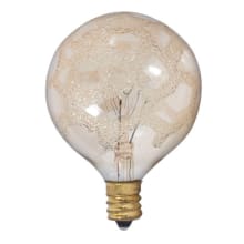 Pack of (6) 25 Watt Vintage Edison Dimmable G16.5 Candelabra (E12) Incandescent Bulbs - 140 Lumens