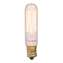 Pack of (4) 25 Watt Vintage Edison Dimmable T6 Candelabra (E12) Incandescent Bulbs - 40 Lumens and 2200K