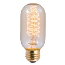 Pack of (4) 40 Watt Vintage Edison Dimmable T14 Medium (E26) Incandescent Bulbs - Spiral Filament - 135 Lumens and 2200K