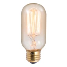 Pack of (4) 40 Watt Vintage Edison Dimmable T14 Medium (E26) Incandescent Bulbs - 135 Lumens and 2200K