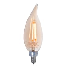 Pack of (4) 2.5 Watt Vintage Edison Dimmable CA10 Candelabra (E12) LED Bulbs - 170 Lumens, 2100K, and 90CRI