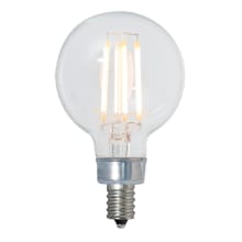 Pack of (3) 4.5 Watt Vintage Edison Dimmable G16.5 Candelabra (E12) LED Bulbs - 350 Lumens, 2700K, and 80CRI