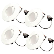 Pack of (4) Canless Recessed Fixtures with 4" Adjustable Trim - 2700K