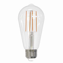 Pack of (2) 8.5 Watt Vintage Edison Dimmable ST18 Medium (E26) LED Bulbs - Wet Location Rated - 850 Lumens, 3000K, and 90CRI