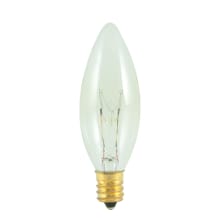 Pack of (50) 15 Watt Dimmable B8 Candelabra (E12) Incandescent Bulbs