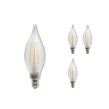 Pack of (4) - 4 Watt Dimmable Candelabra (E12) LED Bulb - 350 Lumens, 2700K and 90 CRI