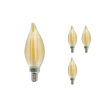 Pack of (4) - 4 Watt Dimmable Candelabra (E12) LED Bulb - 250 Lumens, 2100K and 80 CRI