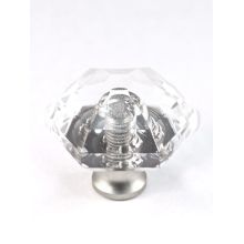 Crystal 1-1/8 Inch Geometric Cabinet Knob