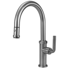 Descanso 1.8 GPM Single Hole Pull Down Low Spout Kitchen Faucet with Knurled Lever Handle