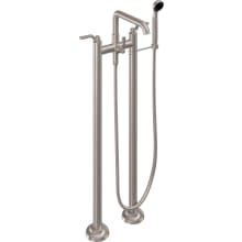 Descanso Floor Mounted Tub Filler with Built-In Diverter - Includes Hand Shower