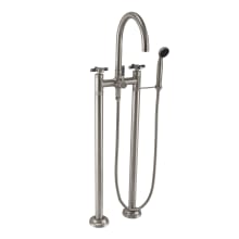 Descanso Floor Mounted Tub Filler with Built-In Diverter - Includes Hand Shower