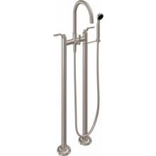 Descanso Floor Mounted Tub Filler with Built-In Diverter - Includes Hand Shower