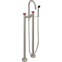 Descanso Floor Mounted Tub Filler with Built-In Diverter - Includes Hand Shower