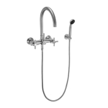 Descanso Wall Mounted Tub Filler with Built-In Diverter and Lever Handles - Includes 2.0 GPM Hand Shower
