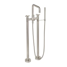 Bolsa Floor Mounted Tub Filler with Built-In Diverter - Includes Hand Shower