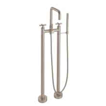 Bolsa Floor Mounted Tub Filler with Built-In Diverter - Includes Hand Shower