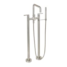 Bolsa Floor Mounted Tub Filler with Built-In Diverter - Includes Hand Shower