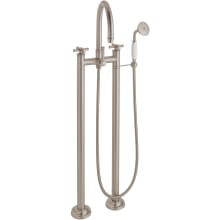 Palomar Floor Mounted Tub Filler with Built-In Diverter - Includes Hand Shower