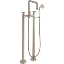 Hermosa Floor Mounted Tub Filler with Built-In Diverter - Includes Hand Shower