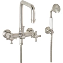 Hermosa Wall Mounted Tub Filler with Built-In Diverter - Includes Hand Shower