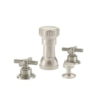 Descanso Widespread Bidet Faucet with 2 Knurled Cross Handles