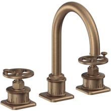 Steampunk Bay 1.2 GPM Widespread Bathroom Faucet with Pop-Up Drain Assembly and Wheel Handles
