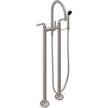 Trousdale Floor Mounted Widespread Bridge Tub Filler with Built-In Diverter - Includes 1.8 GPM Hand Shower