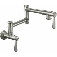Davoli 4 GPM Wall Mounted Single Hole Pot Filler with Montecito Series Lever Handles