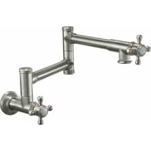 Davoli 4 GPM Wall Mounted Single Hole Pot Filler with Monterey Series Cross Handles
