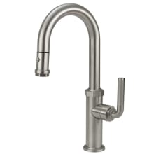 Descanso 1.8 GPM Single Hole Pull Down High Spout Kitchen Faucet with Knurled Lever Handle With High Arc Spout