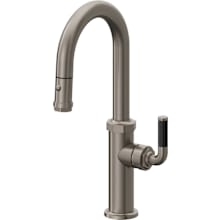 Descanso 1.8 GPM Single Hole Pull Down Bar Faucet with Carbon Fiber Lever Handles