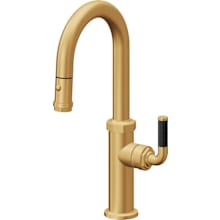 Descanso 1.8 GPM Single Hole Pull Down Bar Faucet with Carbon Fiber Lever Handles