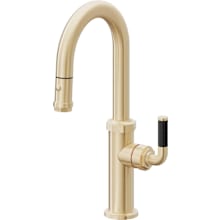 Descanso 1.8 GPM Single Hole Pull Down Bar Faucet with Carbon Fiber Lever Handles
