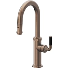 Descanso 1.8 GPM Single Hole Pull Down Bar Faucet with Carbon Fiber Lever Handles