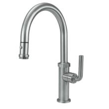 Descanso 1.8 GPM Single Hole Pull Down Low Spout Kitchen Faucet with Lever handle
