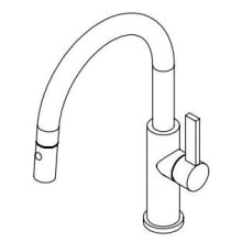 Corsano 1.8 GPM Single Handle Single Hole Pull-Down Kitchen Faucet With Low Arc Spout
